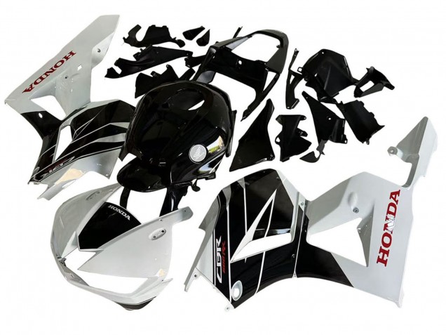 Lojas Kits Carenagem Moto Honda CBR600RR 2013-2023 - Branco Preto Brilhante