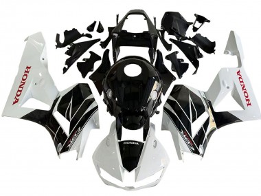 Lojas Kits Carenagem Moto Honda CBR600RR 2013-2023 - Branco Preto Brilhante