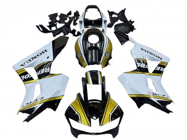Lojas Carenagens Moto Honda CBR600RR 2013-2023 - Branco Ouro Preto Brilhante Repsol