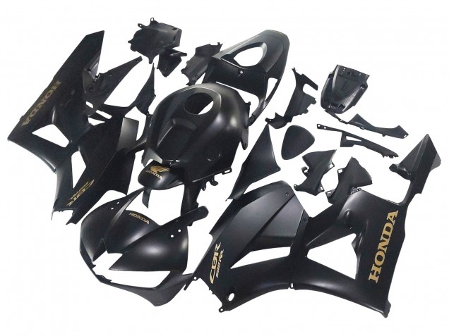Lojas Carenagens Moto Honda CBR600RR 2013-2023 - Preto Fosco Ouro Decalques