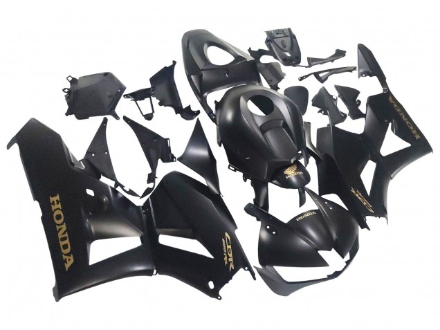 Lojas Carenagens Moto Honda CBR600RR 2013-2023 - Preto Fosco Ouro Decalques
