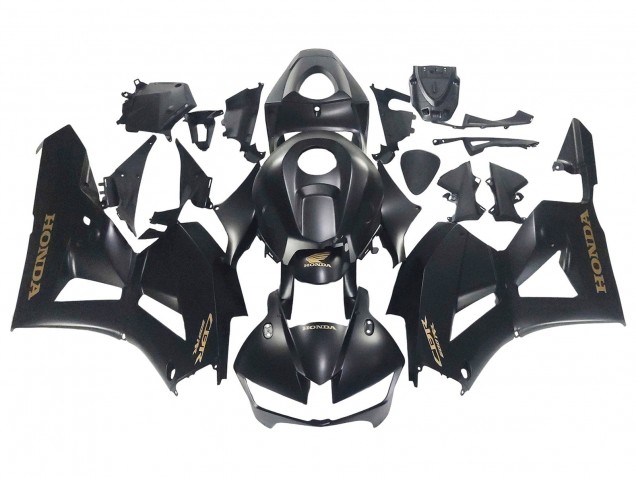 Lojas Carenagens Moto Honda CBR600RR 2013-2023 - Preto Fosco Ouro Decalques