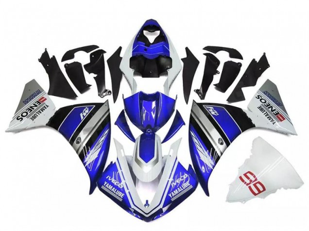 Lojas Carenagens Moto Yamaha YZF R1 2009-2011 - Branco Azul Preto Yamalube ENEOS M1