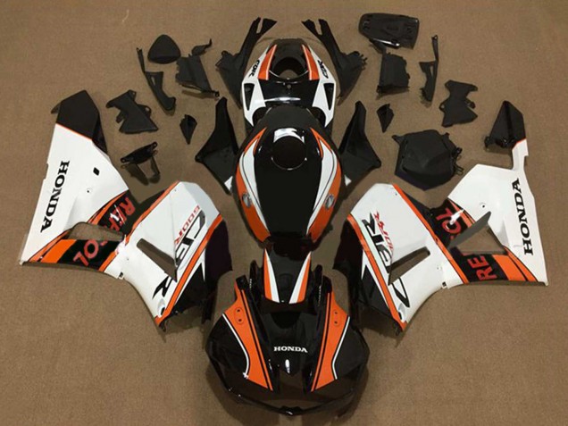 Lojas Carenagens Moto Honda CBR600RR 2013-2023 - Branco Laranja Preto Brilhante Repsol