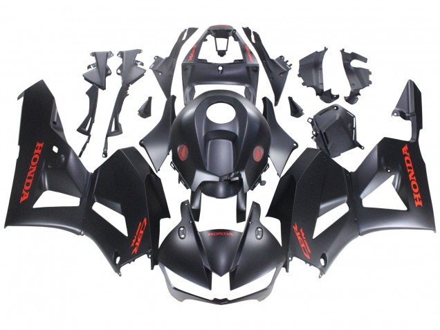 Lojas Carenagens Moto Honda CBR600RR 2013-2023 - Preto Fosco Vermelho Decalques
