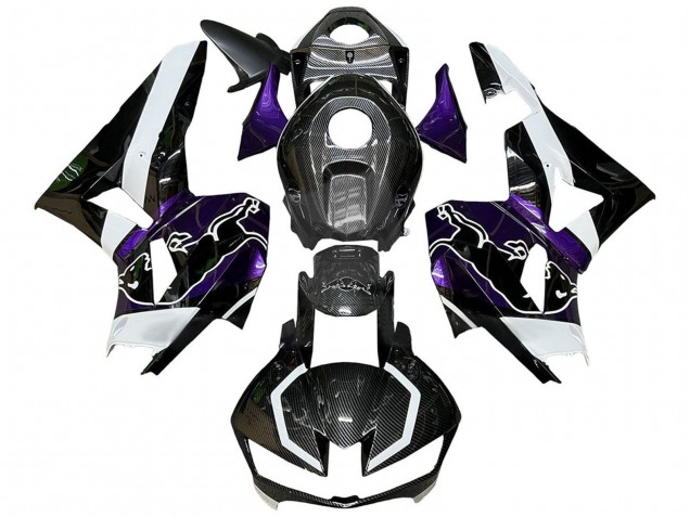 Lojas Carenagens Moto Honda CBR600RR 2013-2023 - Preto Fibra de Carbono Branco Roxo Red Bull