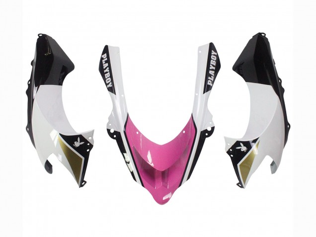 Lojas Carenagens Moto Kawasaki ZX10R 2004-2005 - Preto Rosa Branco Playboy Motul