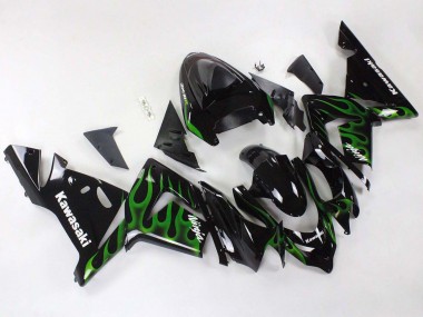 Lojas Carenagens Moto Kawasaki ZX10R 2004-2005 - Preto Verde Chama Ninja
