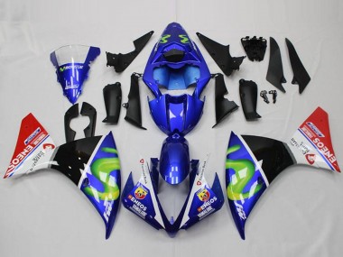 Lojas Carenagens Moto Yamaha YZF R1 2012-2014 - Azul Branco Vermelho Preto Brilhante Verde ENEOS Yamalube