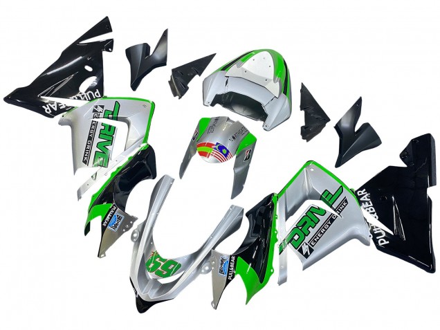 Lojas Carenagens Moto Kawasaki ZX10R 2004-2005 - Verde Prata Preto 69