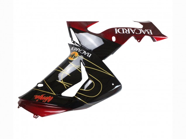 Lojas Carenagens Moto Kawasaki ZX10R 2006-2007 - Preto Vermelho Ouro BACARDI