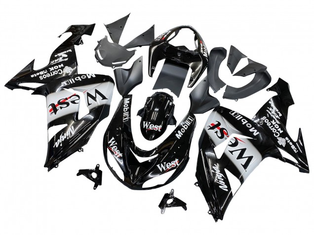 Lojas Carenagens Moto Kawasaki ZX10R 2006-2007 - Preto Brilhante Branco West