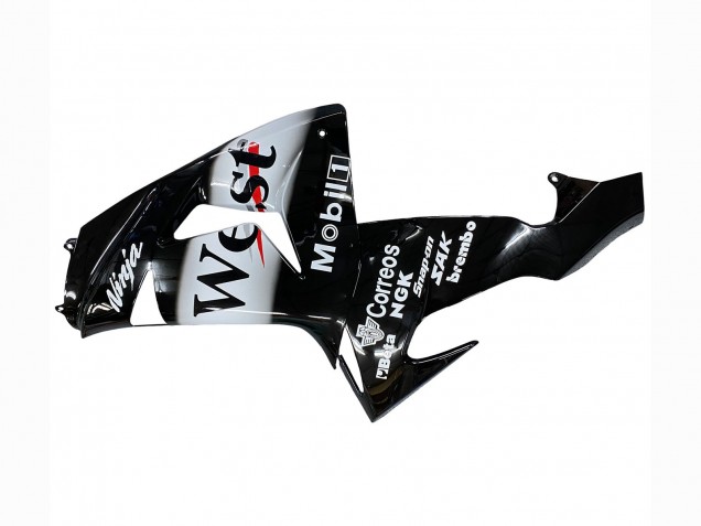 Lojas Carenagens Moto Kawasaki ZX10R 2006-2007 - Preto Brilhante Branco West