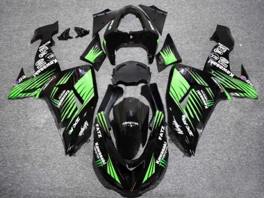 Lojas Carenagens Moto Kawasaki ZX10R 2006-2007 - Preto Brilhante Verde
