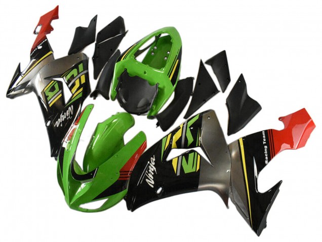 Lojas Carenagens Moto Kawasaki ZX10R 2006-2007 - Verde Cinzento Vermelho Preto Amarelo