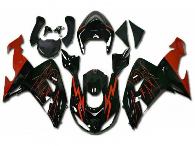 Lojas Carenagens Moto Kawasaki ZX10R 2006-2007 - Preto Brilhante Vermelho