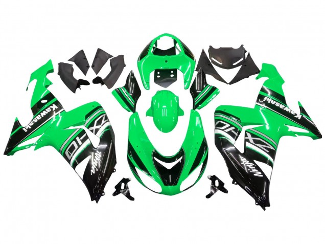 Lojas Kits Carenagem Moto Kawasaki ZX10R 2006-2007 - Verde Branco Preto