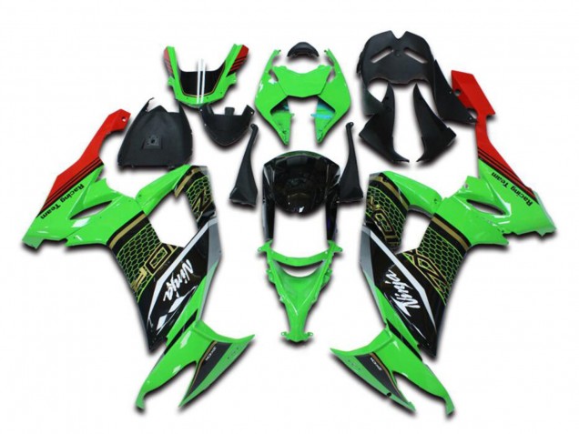 Lojas Carenagens Moto Kawasaki ZX10R 2006-2007 - Verde Vermelho Preto