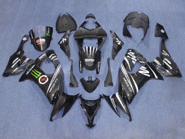 Lojas Carenagens Moto Kawasaki ZX10R 2006-2007 - Preto Fosco Branco Verde Monstro
