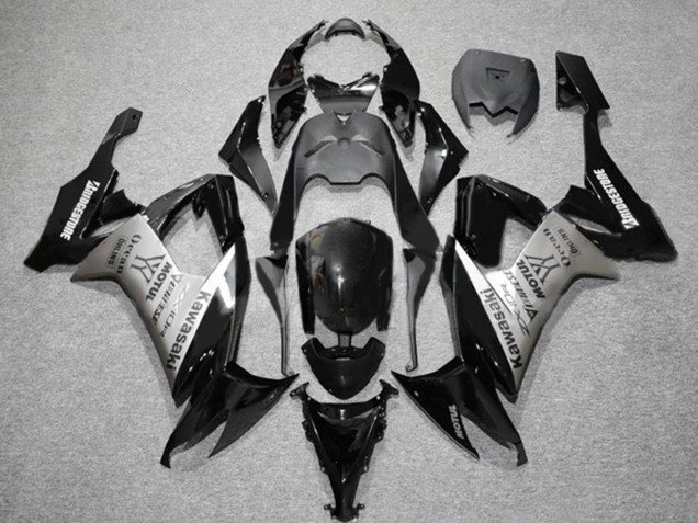 Lojas Carenagens Moto Kawasaki ZX10R 2006-2007 - Preto Fosco Cinzento Motul