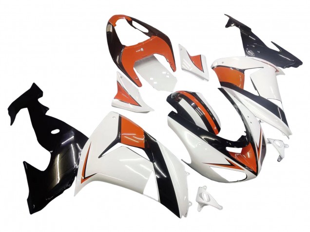 Lojas Carenagens Moto Kawasaki ZX10R 2006-2007 - Branco Laranja Preto