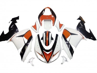Lojas Carenagens Moto Kawasaki ZX10R 2006-2007 - Branco Laranja Preto