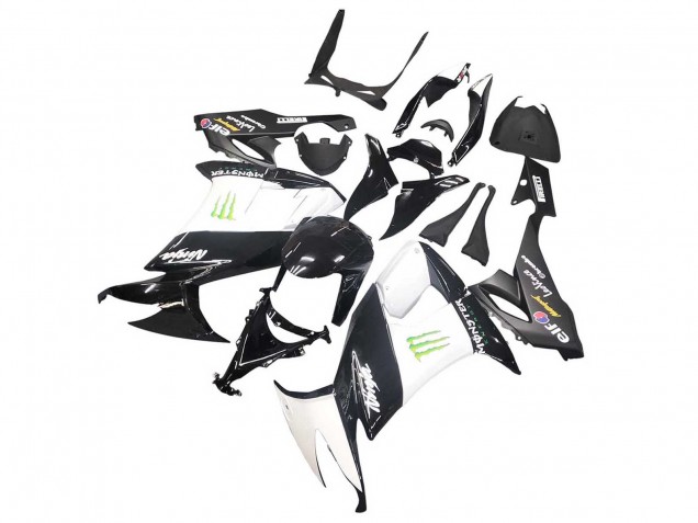 Lojas Carenagens Moto Kawasaki ZX10R 2008-2010 - Preto Brilhante Branco Verde Monstro Elf