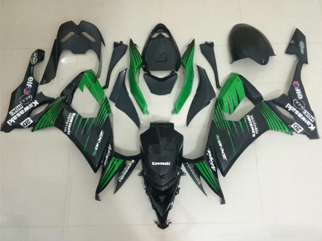 Lojas Carenagens Moto Kawasaki ZX10R 2008-2010 - Preto Fosco Verde