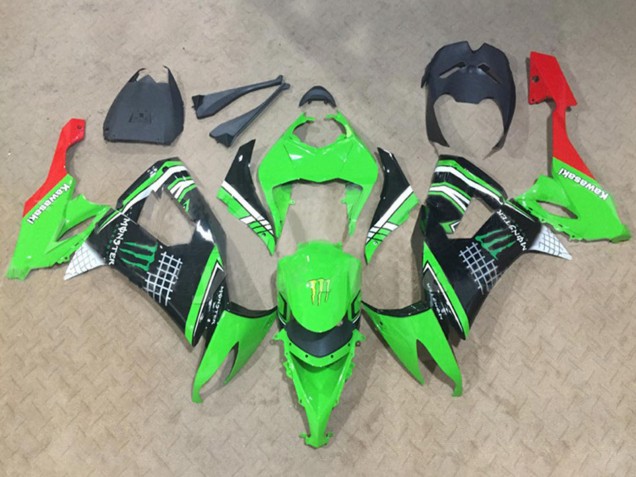 Lojas Carenagens Moto Kawasaki ZX10R 2008-2010 - Verde Branco Preto Vermelho Monstro
