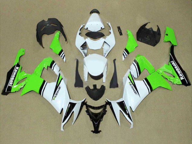 Lojas Carenagens Moto Kawasaki ZX10R 2008-2010 - Branco Verde Preto