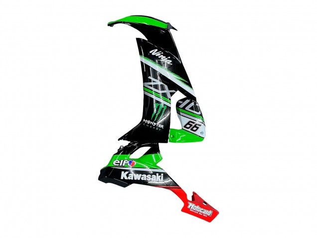 Lojas Carenagens Moto Kawasaki ZX10R 2008-2010 - Verde Branco Vermelho Preto Monstro Elf 66