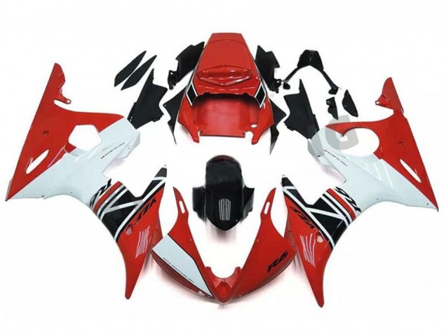 Lojas Carenagem Moto Yamaha YZF R6 2003-2004 - Vermelho Branco Preto Brilhante
