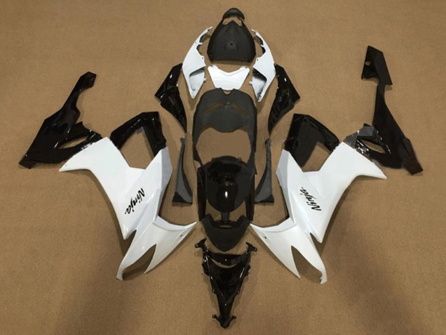 Lojas Carenagens Moto Kawasaki ZX10R 2008-2010 - Branco Preto Brilhante
