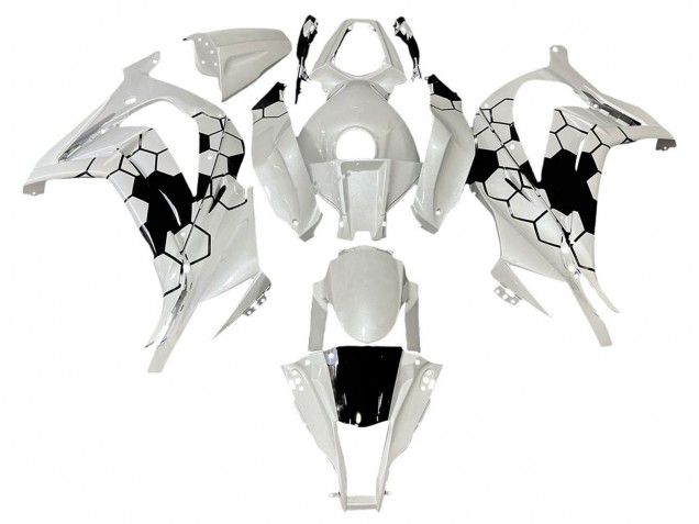 Lojas Carenagens Moto Kawasaki ZX10R 2008-2010 - Branco Preto