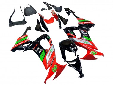 Lojas Carenagens Moto Kawasaki ZX10R 2008-2010 - Vermelho Verde Preto