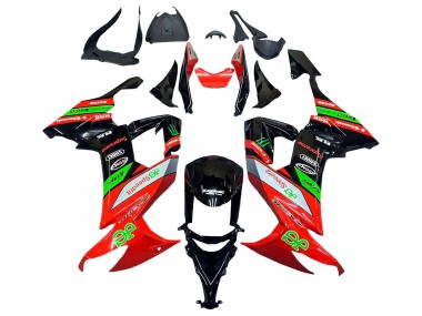 Lojas Carenagens Moto Kawasaki ZX10R 2008-2010 - Vermelho Verde Preto