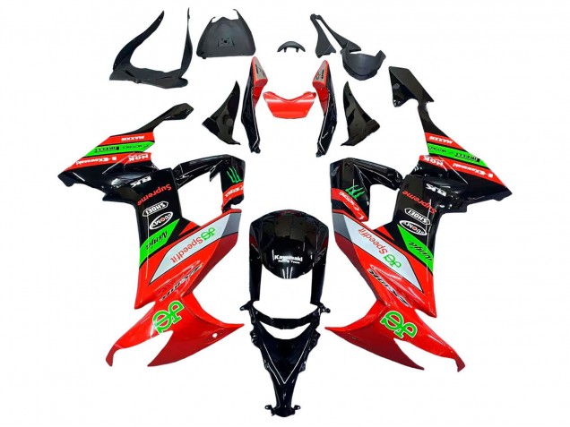 Lojas Carenagens Moto Kawasaki ZX10R 2008-2010 - Vermelho Verde Preto