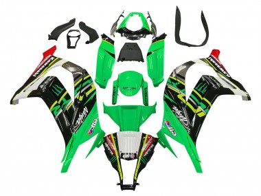 Lojas Carenagens Moto Kawasaki ZX10R 2011-2015 - Verde Amarelo Preto Branco Elf Monstro