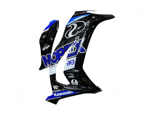 Lojas Carenagens Moto Kawasaki ZX10R 2011-2015 - Azul Branco Preto Brilhante