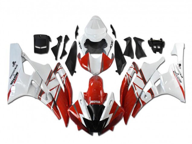 Lojas Carenagens Moto Yamaha YZF R6 2006-2007 - Branco Vermelho Preto Motul Michelin