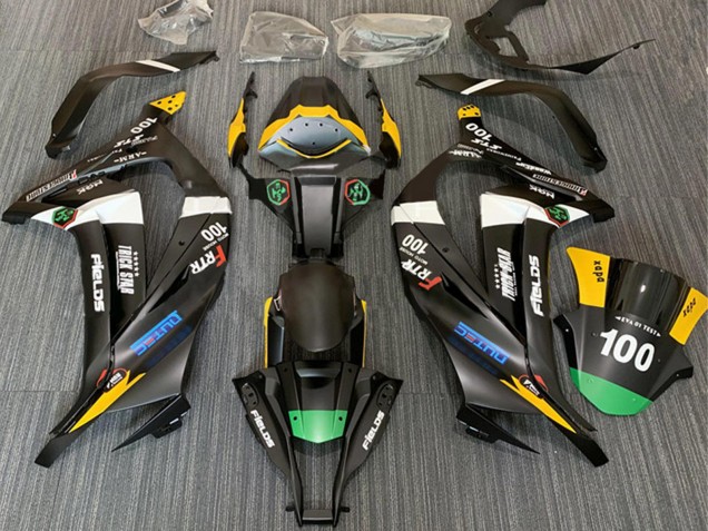 Lojas Carenagens Moto Kawasaki ZX10R 2011-2015 - Preto Fosco Branco Amarelo Verde Elf Trick Star Frtr 100