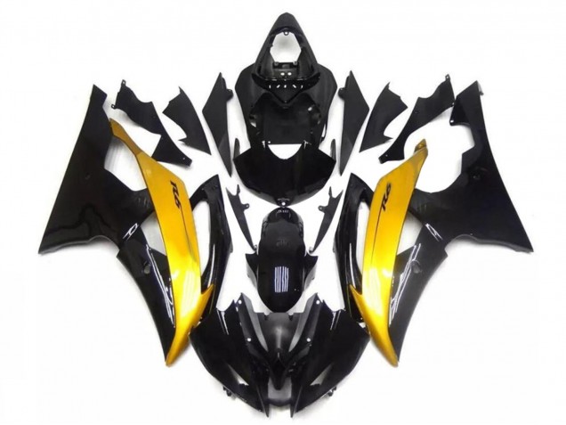 Lojas Carenagem Moto Yamaha YZF R6 2008-2016 - Ouro Preto Brilhante
