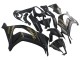 Lojas Carenagens Moto Kawasaki ZX10R 2011-2015 - Preto Fosco Ouro Neve Elf
