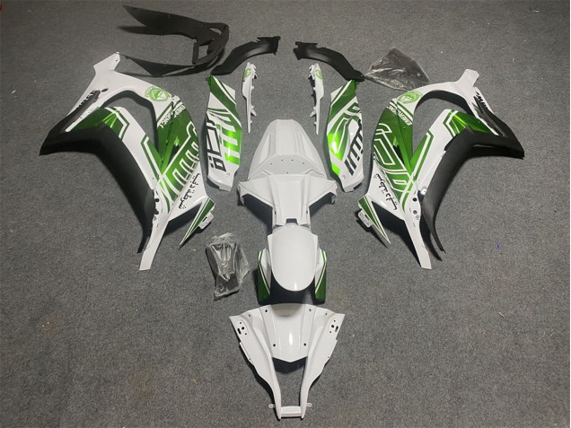 Lojas Carenagens Moto Kawasaki ZX10R 2011-2015 - Branco Verde Preto Fosco