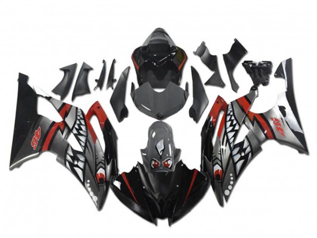 Lojas Carenagens Moto Yamaha YZF R6 2008-2016 - Vermelho Prata Cinzento Tubarão
