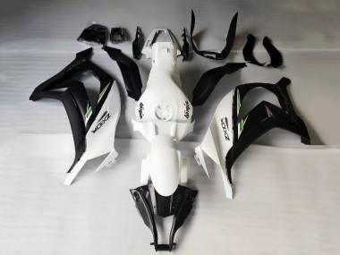 Lojas Carenagens Moto Kawasaki ZX10R 2011-2015 - Branco Preto Fosco Verde Decalques