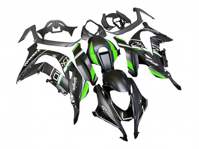 Lojas Carenagens Moto Kawasaki ZX10R 2016-2020 - Preto Fosco Verde Branco Ninja