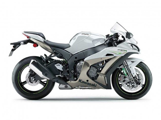 Lojas Carenagens Moto Kawasaki ZX10R 2016-2020 - Branco Pérola Verde