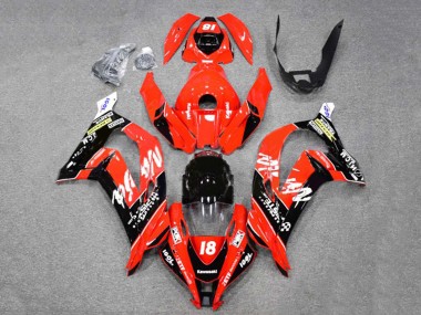Lojas Carenagens Moto Kawasaki ZX10R 2016-2020 - Vermelho Preto Brilhante Branco Monstro 18