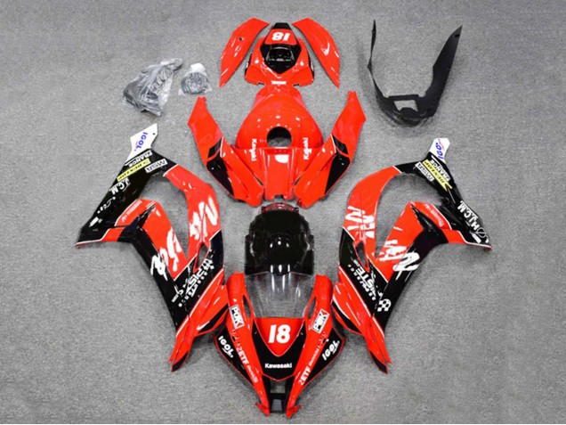 Lojas Carenagens Moto Kawasaki ZX10R 2016-2020 - Vermelho Preto Brilhante Branco Monstro 18